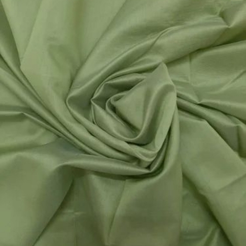 Pure Chanderi Silk Fabric - Silk, Green, Plain Texture | Soft, Lightweight, Breathable, Durable, Smooth Finish, Color Retentive, Absorbent, Comfortable