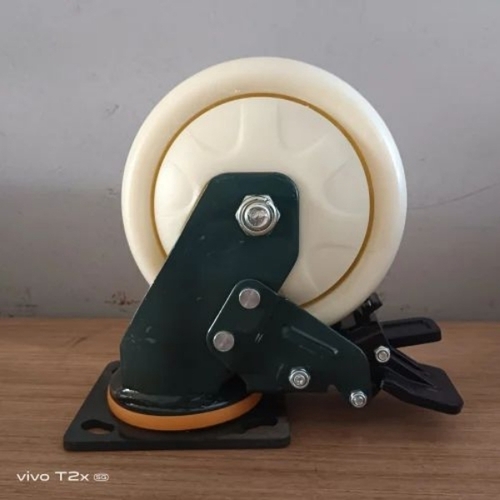White nylon caster wheel