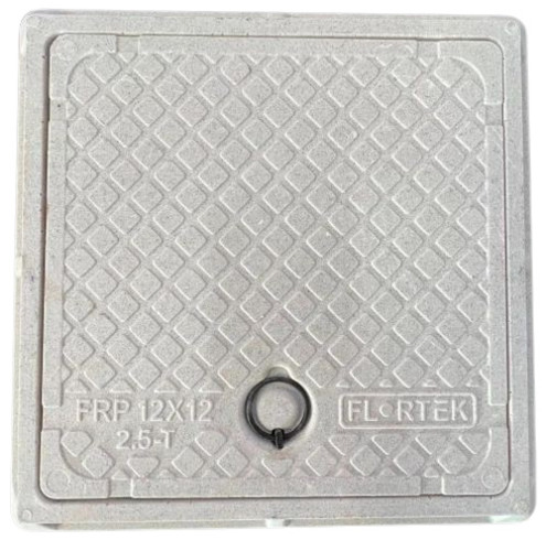 12x12 Inch FRP Manhole Cover - FRP, 12x12 Inch, 2.5-12.5 Ton Load, Square, Anti Corrosive, Lockable