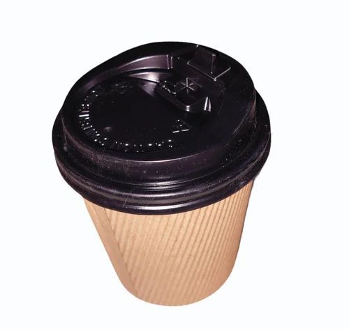 250ml Ripple Disposable Paper Cup - Paper, 250ml, Brown, 150GSM | Lightweight, Eco-Friendly, Plain Pattern