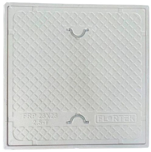 28x28 Inch FRP Manhole Cover - Square Shape, 2.5-12.5 Ton Load, Anti Corrosive, Lockable