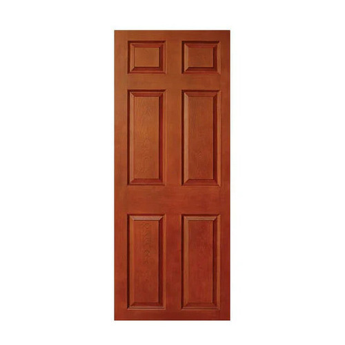 Brown Moulded Panel Door - Solid Wood, Customized Size, Brown, Polished Finish | Interior, Residential, Office Swing Door