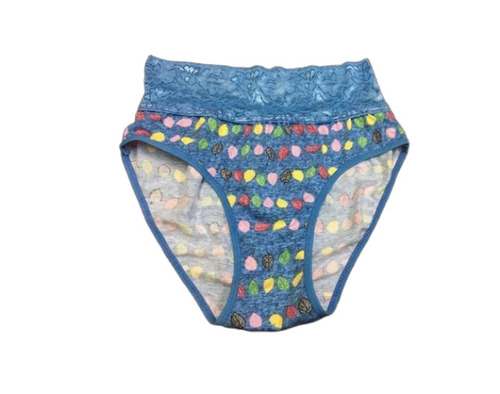 Cotton Panties - Cotton, Sizes 28-42, Blue | Elegant Printed Bikini, Fancy Style