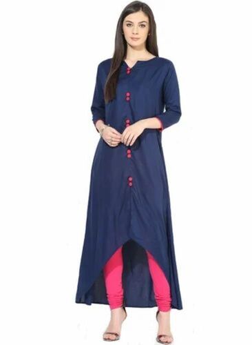 Designer Blue Cotton Kurti