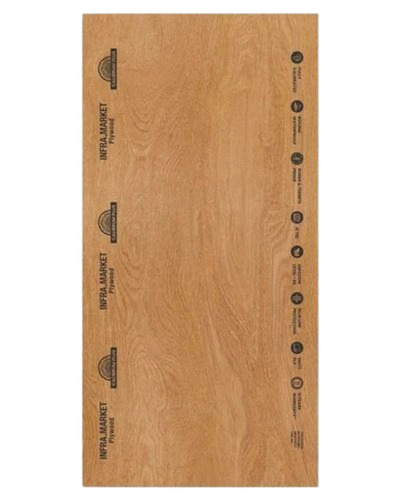Infra Market Plywood Boards - Hardwood 8ft x 4ft Brown, 18mm Thickness | BWP Grade, Borer Resistant, Moisture Proof, Wear Resistant, Liquid Resistant
