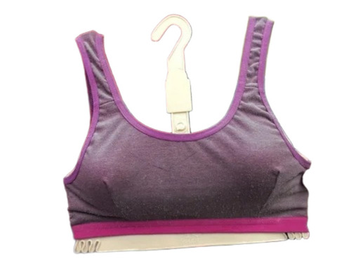 Ladies Sport Bra - Cotton, Sizes 28-42, Brown | Non-Padded, Wide Strap, Breathable, Skin-Friendly