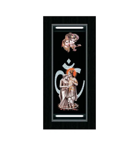 Radha Krishna Digital Printed Wooden Door - 30 mm Laminated, Brown Black, Hinged, Kitchen Residential Usage