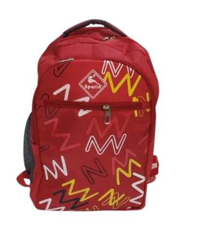 Red Polyester School Bag