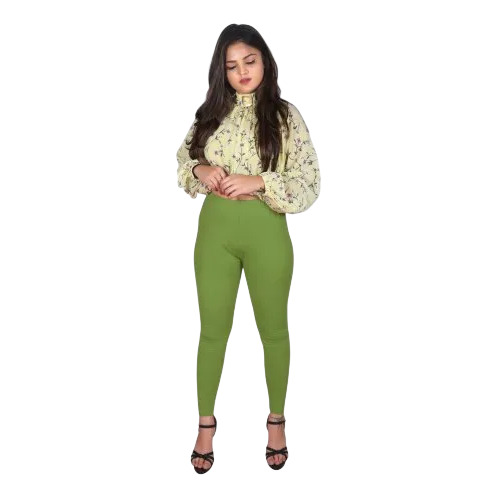 Sa-92 Forest Green Legging - Cotton Lycra, High Waist, Ankle Length | 2-Way Stretch, Skin Fit, Washable, Casual Daily Wear
