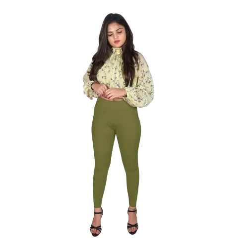 Sa-94 Dark Sea Green Legging - Cotton Lycra, High Waist, Ankle Length | Washable, Slim Fit, 4-Way Stretch, Casual Wear