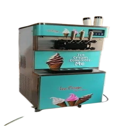 Softy Ice Cream Machine - Silver Color, 0-5 Litre Tank, 220V Single Phase | Countertop, R404A Refrigerant, 100 Cones/Hour