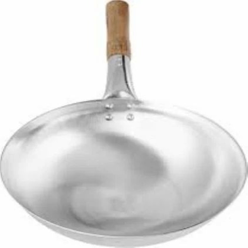 Stainless Steel Chinese Wok With Wooden Handle
