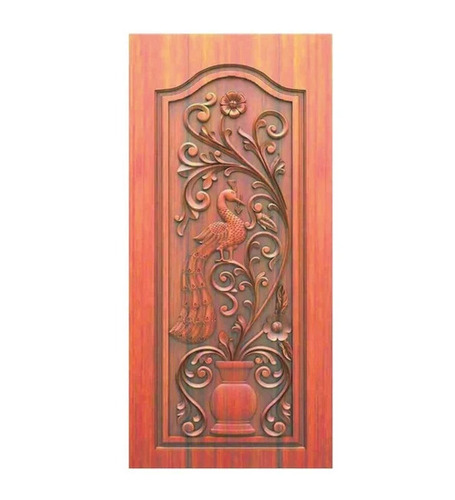 Teak Wood Peacock Carving Door