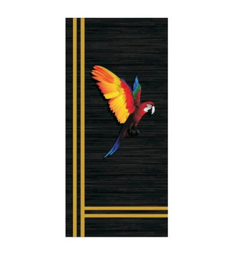Wooden Bird Digital Printed Door - Wooden, 30mm Thick, Laminated Surface, Brown Black | Solid Wood Frame, Hinged Swing, Kitchen Residential