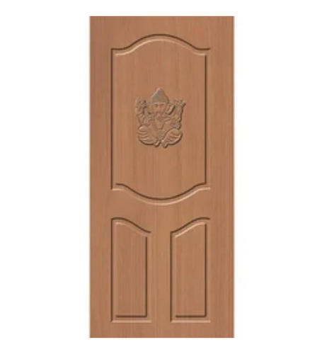 Wooden Membrane Moulded Door - 7ft Height, 2-3ft Width, Laminated Brown, Three Panel, Swing Hinged