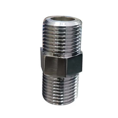 1/2 Inch Donor Brass CP Extension Nipple - Brass, 0.5 Inch, Silver | Polished Chrome Plated, Hex Shape