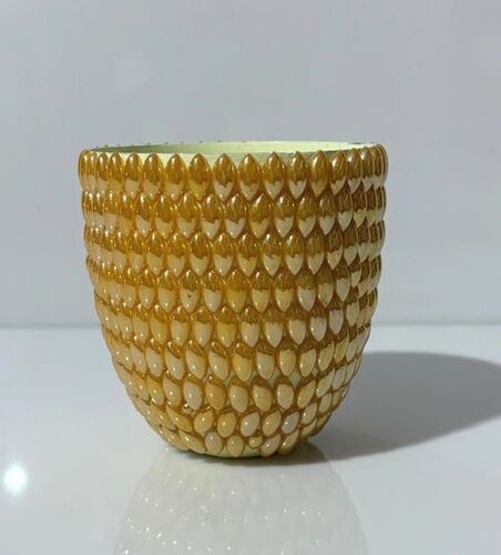 4 Inch Metal Candle Holder With Beaded Design