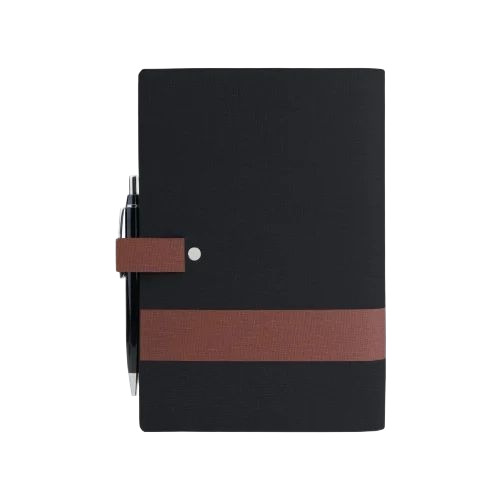 Black Leather Office Diary - A4, Black, Sewing Binding | Lightweight, Easy to Clean, Fancy Hardcover