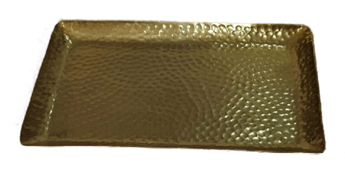 Engraving Rectangle Brass Tray - Brass, Standard Size, Golden | Eco Friendly, Serving Tray