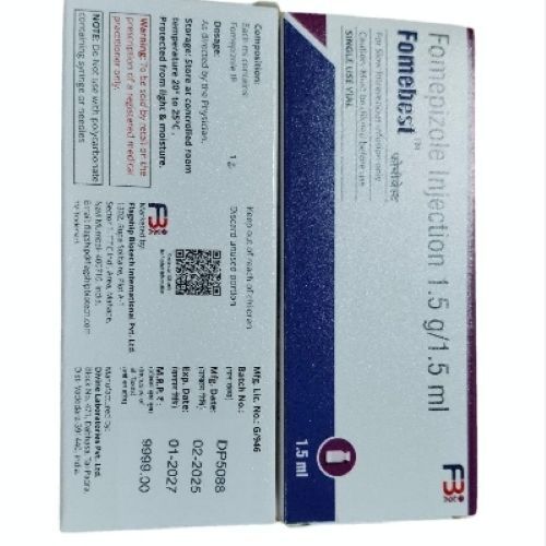 Fomepizole Injection - Pharmaceutical Grade Stable Solution, Intravenous Toxicity Treatment, Fast Acting Emergency Therapy
