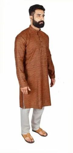 Mens Casual Wear Cotton Kurta Pajama - Plain Pattern, Full Sleeves, Regular Fit | Breathable, Anti Wrinkle, Quick Dry, Comfortable Fit