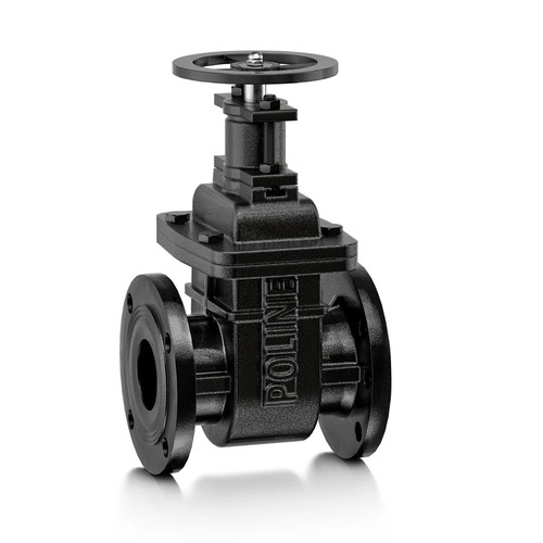 Non Rising Stem Flanged Sluice Valve - Cast Iron 12 Inch Black High Pressure | Rust Free Manual Acid Oil Water