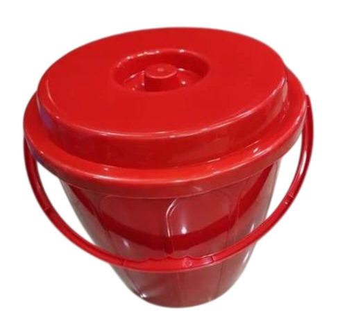 Red Plastic Water Bucket