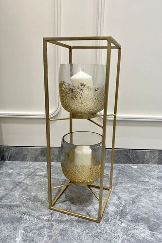 Room Lightning Candle Holder - Good Condition, Box Packaging, Golden | Eco Friendly, Modern Arts Style, Home Decoration