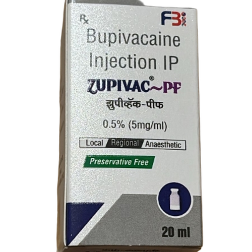 Zupivac Pf Bupivacaine Injection Ip - Sterile Injectable Solution, Bupivacaine Hydrochloride | Controlled Dosage, Prolonged Effect, Safe Administration, Clinical Use