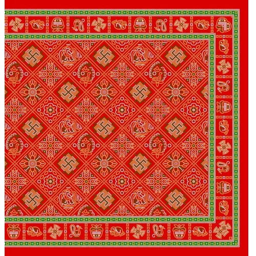 120 Gsm Bandini Design Cotton Gamcha - 100% Cotton, 34x78 Inches, Red | Eco-Friendly, Water Absorbent, Soft Touch