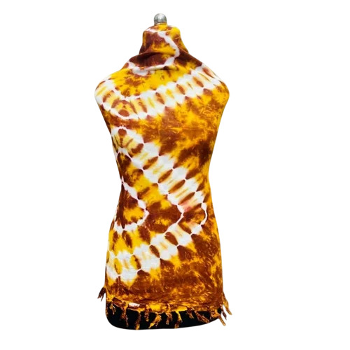 120g Rayon Printed Dupatta - 2.2 Meter, Yellow | Washable, Party Wear, All Season