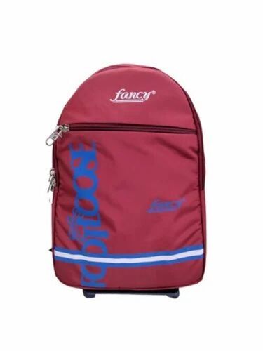 Maroon Printed Polyester School Bag