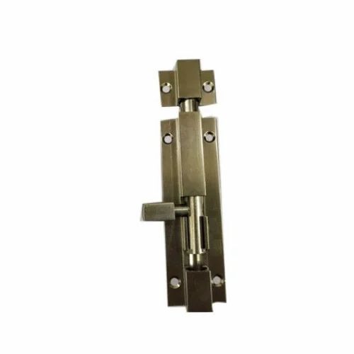 10mm Stainless Steel Square Tower Bolt - 8 Inch, Silver, Anti Corrosion, Weather Resistant, Screw In Installation