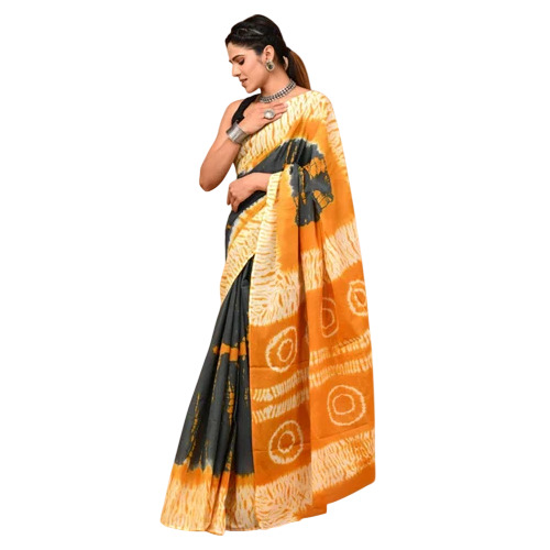 Cotton Hand Block Printed Saree