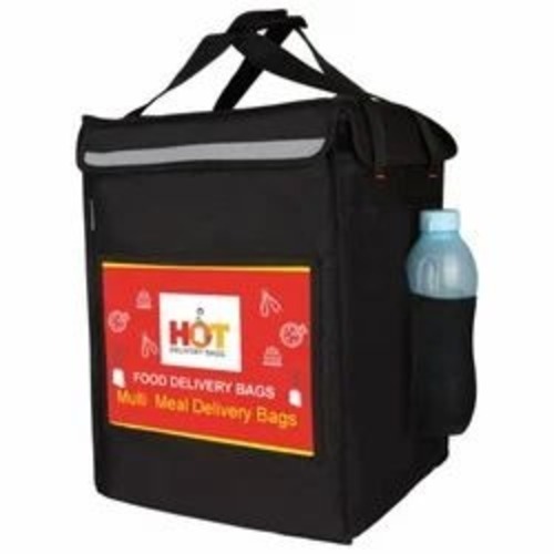 15 Inch Food Delivery Bags - Polyester 15x15x20 Inches, Black, Single String Style