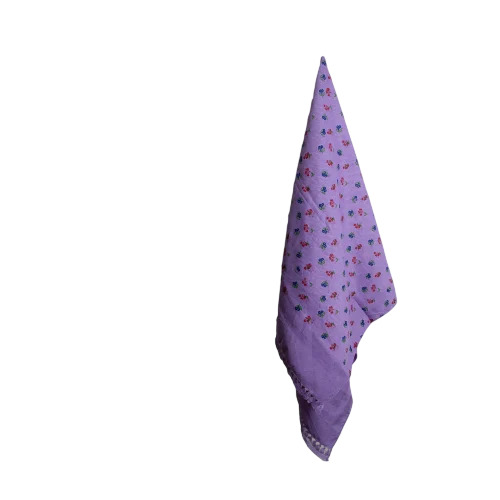 Dyed Printed Towel - 100% Cotton, Square, Purple | Eco-Friendly, Water Absorbent, Ultra Soft Face Towel