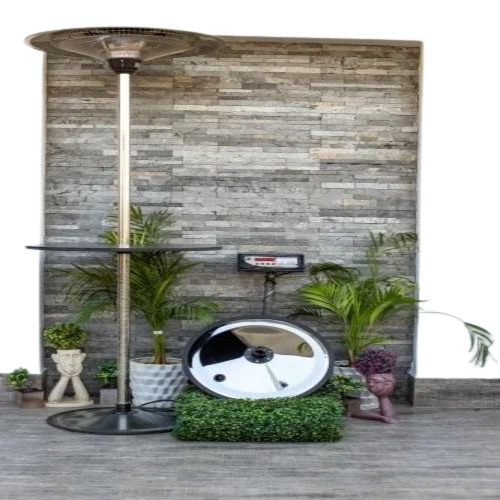 Electric Patio Heater - Stainless Steel, 5.5 ft Round, Silver | Electric Patio Heater for Home Use