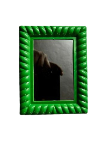 Forest Green Rectangular Plastic Wall Mirror