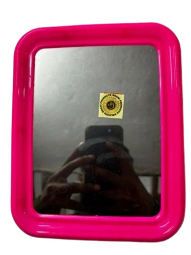 Fuscia Pink Rectangular Plastic Wall Mirror