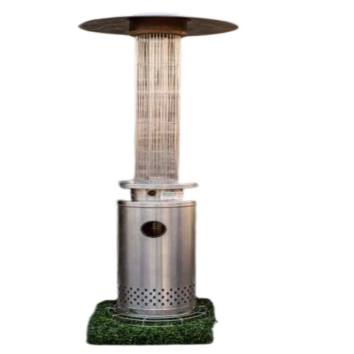 Glass Flame Heater - Glass and Stainless Steel Silver LPG Powered | Industrial Use 220 Volt