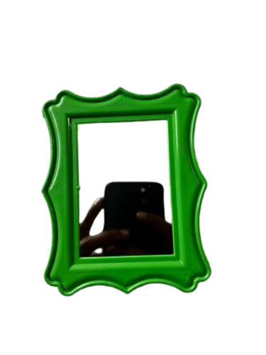 Green Rectangular Plastic Wall Mirror