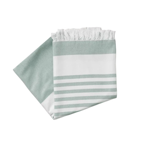 Green & White Bamboo Bath Towel