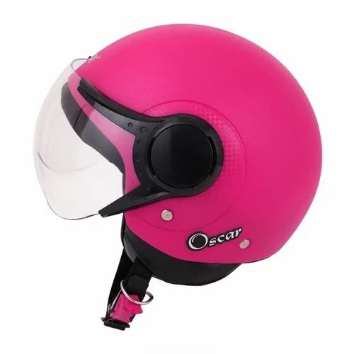 Head Protection Motorcycle Helmets - High-Impact ABS Shell, Standard Size, Pink | Adjustable Strap, Multi-Port Ventilation, Anti-Scratch Visor, Detachable Padding