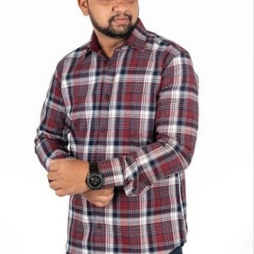 Men Casual Check Cotton Shirt - Breathable Cotton Various Colors Full Sleeves | Comfortable No Color Fade Neat Stitching