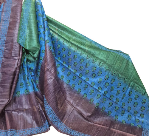 Multicolor Tussar Ghicha Silk Sarees