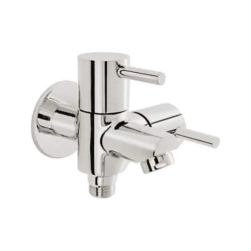 Stainless Steel Two Way Bib Tap - Stainless Steel, Silver Grey, Glossy Finish | Easy to Fit, Modern Design, Bathroom Fitting