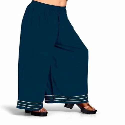 Blue Ladies Rayon Palazzo Pant