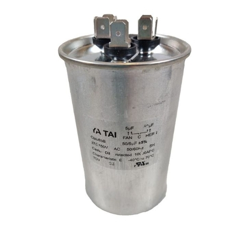 Fan Capacitor - Metal, Standard Size, Silver | Long Life, Tested Quality, 220-440V Voltage