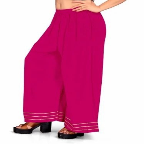 Ladies Pink Rayon Palazzo