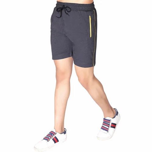 Men Black Cotton Short